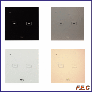 کلید دو پل طرح مدرن (تاچ و هوشمند) FEC-SW-02 & FEC-TS-02